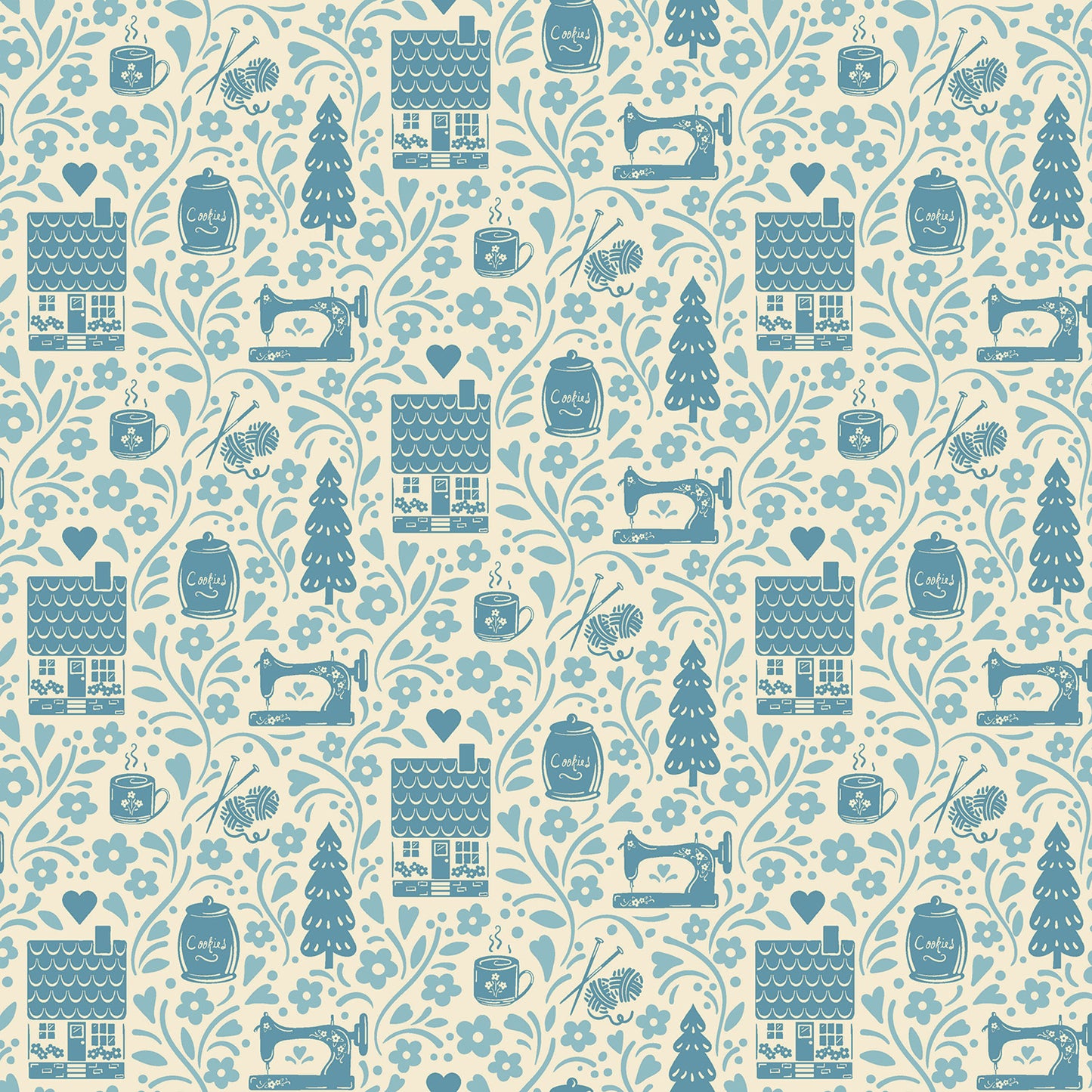 Cosy House Vignette Chambray - 2 1251 LB