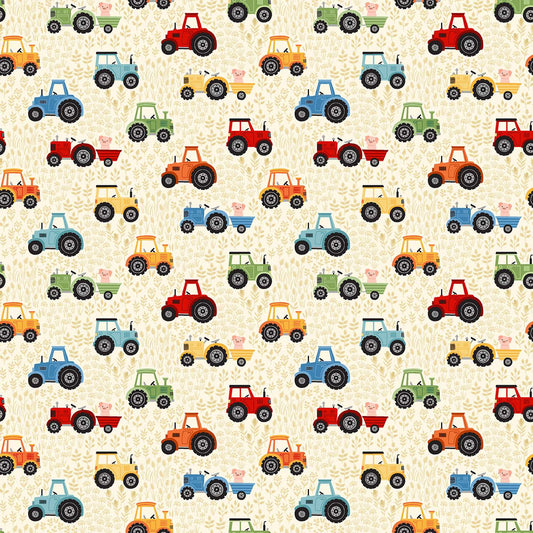 Fun on the Farm Tractors Cream - 067 Q